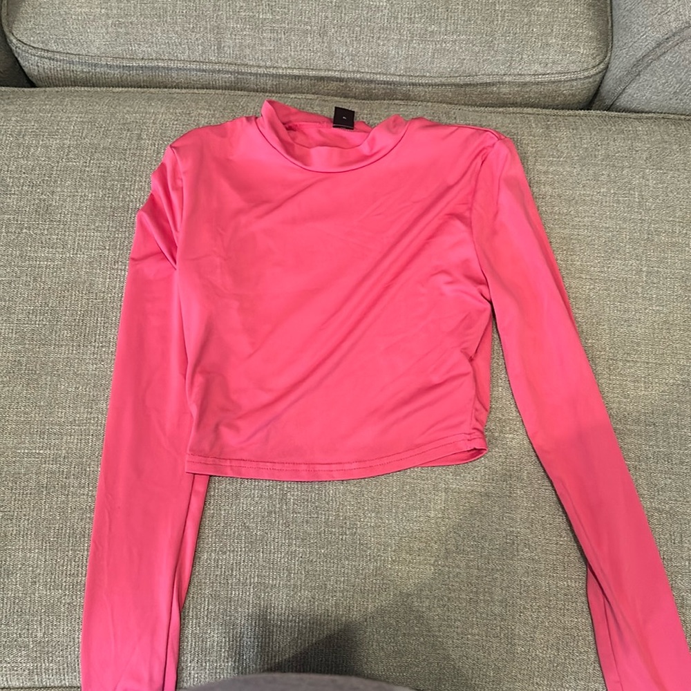 SHEIN long sleeve crop top pink size XS